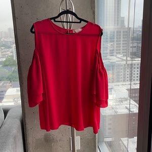Michael Kors 3x cold shoulder red top